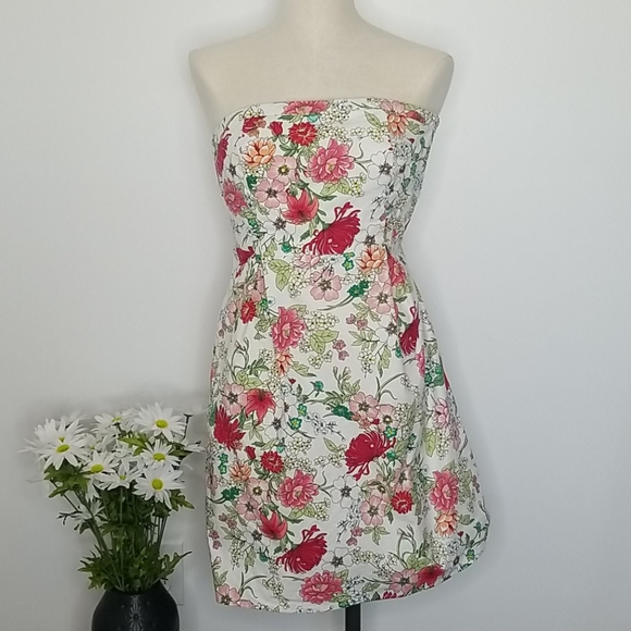 Old Navy Strapless Floral Dress Size 4 - Picture 1 of 13